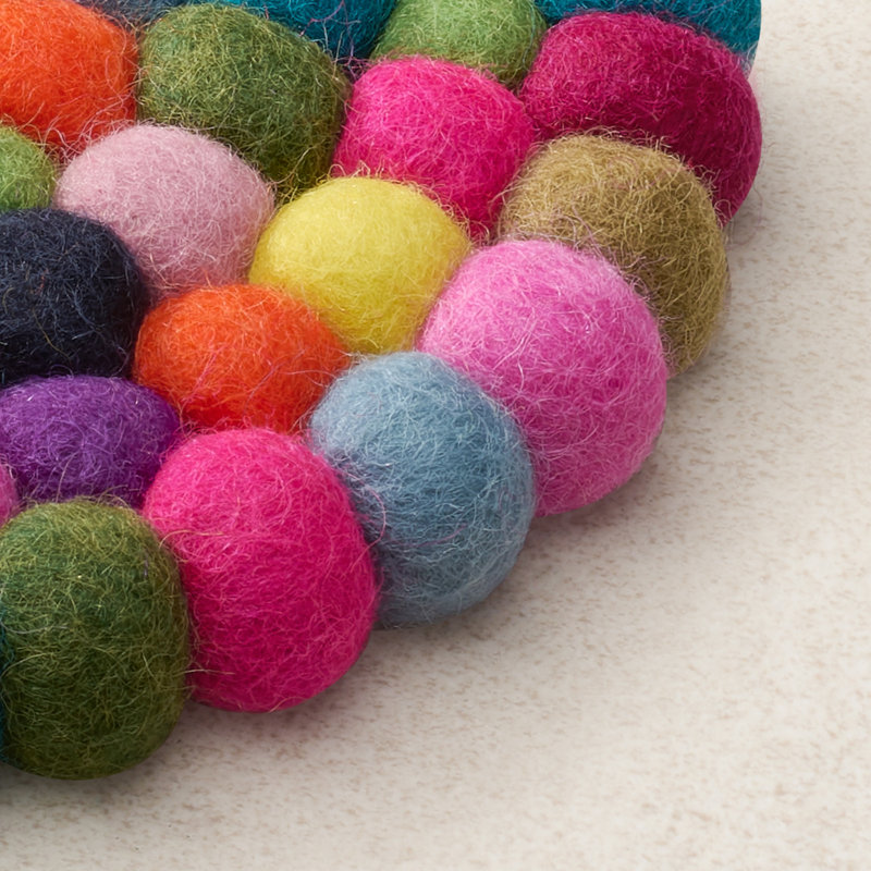 Dessous-de-plat en laine tricoté à la main 8 po MODWOOL (multicolore), Multi-couleur