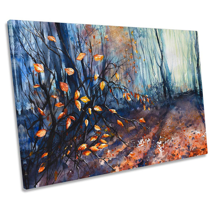 Autumn Forest Orange Brown - Wrapped Canvas Print, 40.6cm H x 61cm W x 2cm D