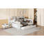 Lit de jour pleine grandeur avec 3 tiroirs - Structure en pin blanc pour une atmosphère de chambre à coucher relaxante, avec ports de chargement blancs, tiroirs et bureau-1230038610-1230038611