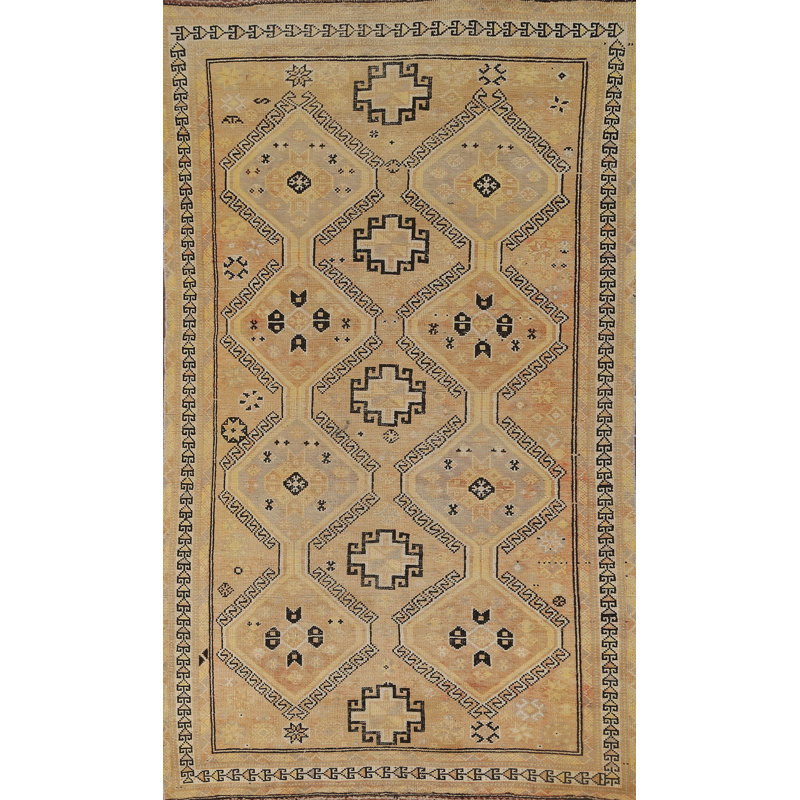 Tapis traditionnel en laine à motif géométrique 5 x 8