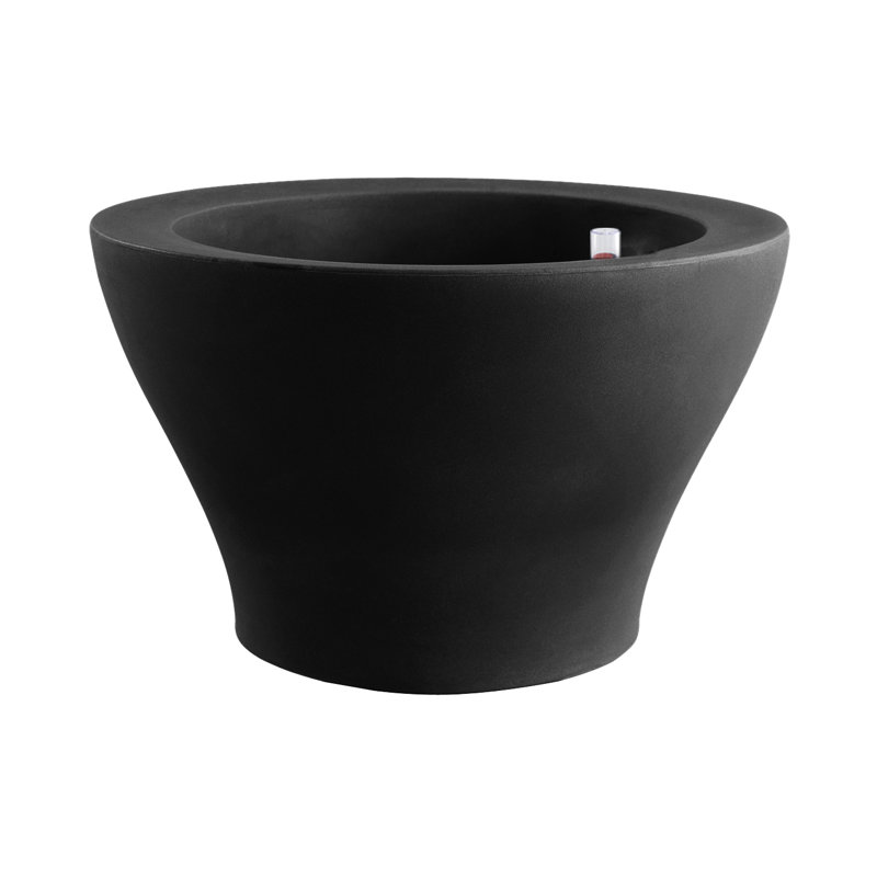 Centro Resin Pot Planter, Black, 19.75" H x 31.5" W x 31.5" D