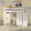 Lit mezzanine double avec bureau intégré Giacopo par Harriet Bee-927029119