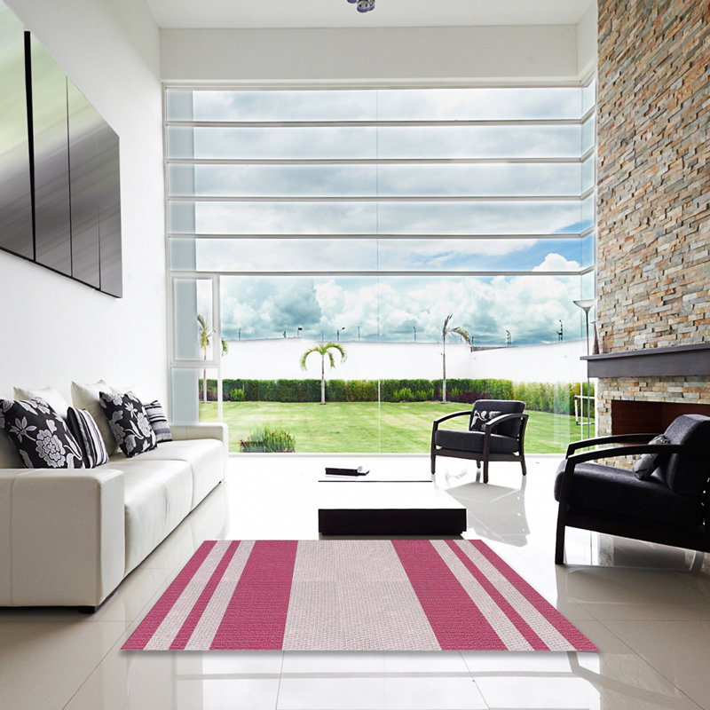 Striped Indoor Rug, Square 6'