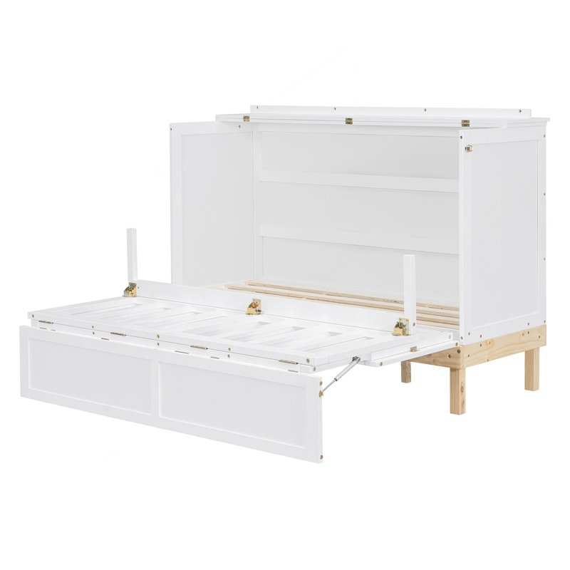 Queen Size Murphy Bed, White, White