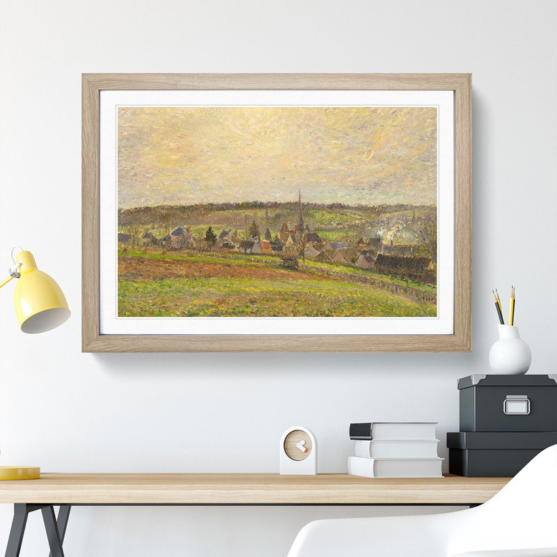 French Countryside by Camille Pissarro - Picture Frame Painting, 27cm H x 36cm W x 2cm D, Oak Framed
