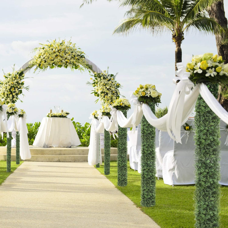 Set 4 9ft Green Boxwood Garland