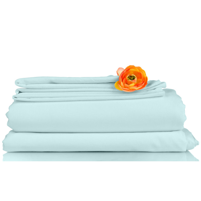 Ensemble de draps en microfibre / polyester, Bleu clair, Très grand