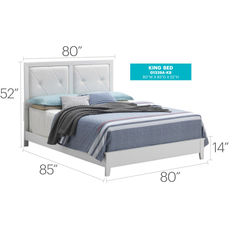 Elegant White King Bed With Transitional Charm