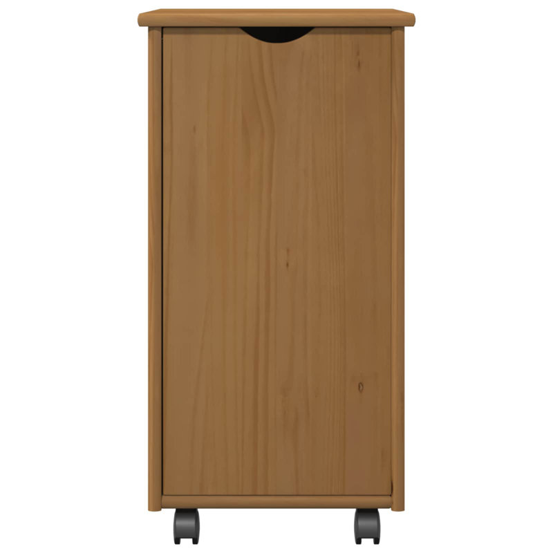34 cm W Solid Wood Filing Cabinet, Honey Brown