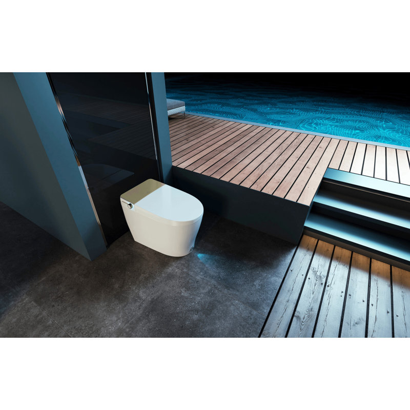 Kingston Brass Upton Smart Toilet, White/Brushed Brass