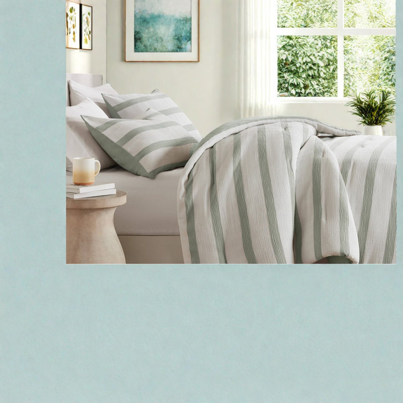Premium Bedding Sets, Polyester Full Queen Modern Striped Home Comfort