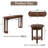 Cherry Solid Wood 3-Stool Bar Table Set with PU Upholstered Seats and Space-Saving Storage, 60 x 15 Dining Table