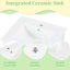 Meuble-lavabo blanc de 20 po avec lavabo, porte à fermeture douce, rangement, poignée noire, simple autoportant, moderne avec support de rangement, tablette réglable, finition peinte