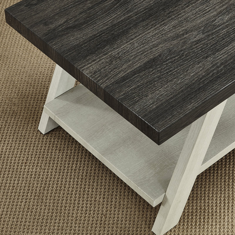 De bout en bois multicolore avec option de rangement, Blanc, Gris anthracite