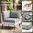 2 - Piece Outdoor Premium Wicker Patio Corner Sofa Chairs