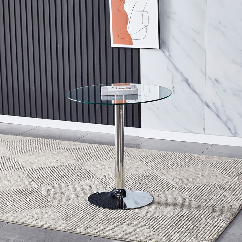 Aashay Round Glass Top Dining Table