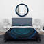 Spirale concentrique bleue sur fond noir - ensemble de housse de couette moderne - microfibre de polyester-66399087