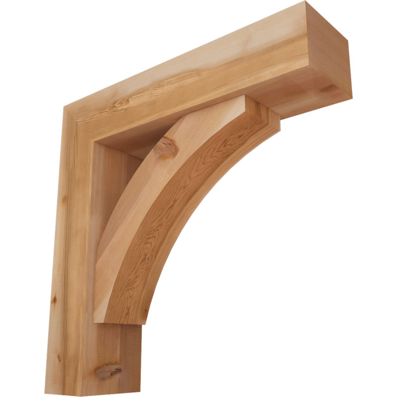 Thorton Block Bracket with Offset Brace, 30 x 30, 7 1/2"W Western Red Cedar (Smooth)