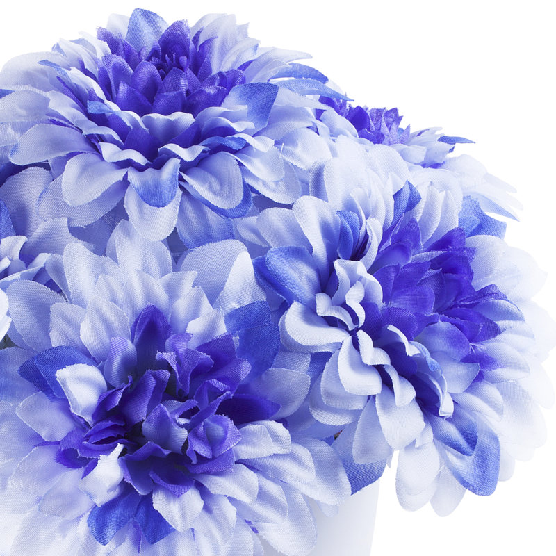 Arrangement floral dahlia en pot, Bleu
