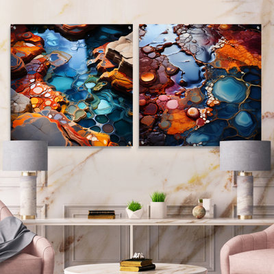 Intertwine Water Fusion - ensemble de 2 verres muraux en acrylique Lake River