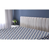 Ambesonne Abstract Modern Art Fitted Sheet Geometric Print Soft Blue Indigo Camel