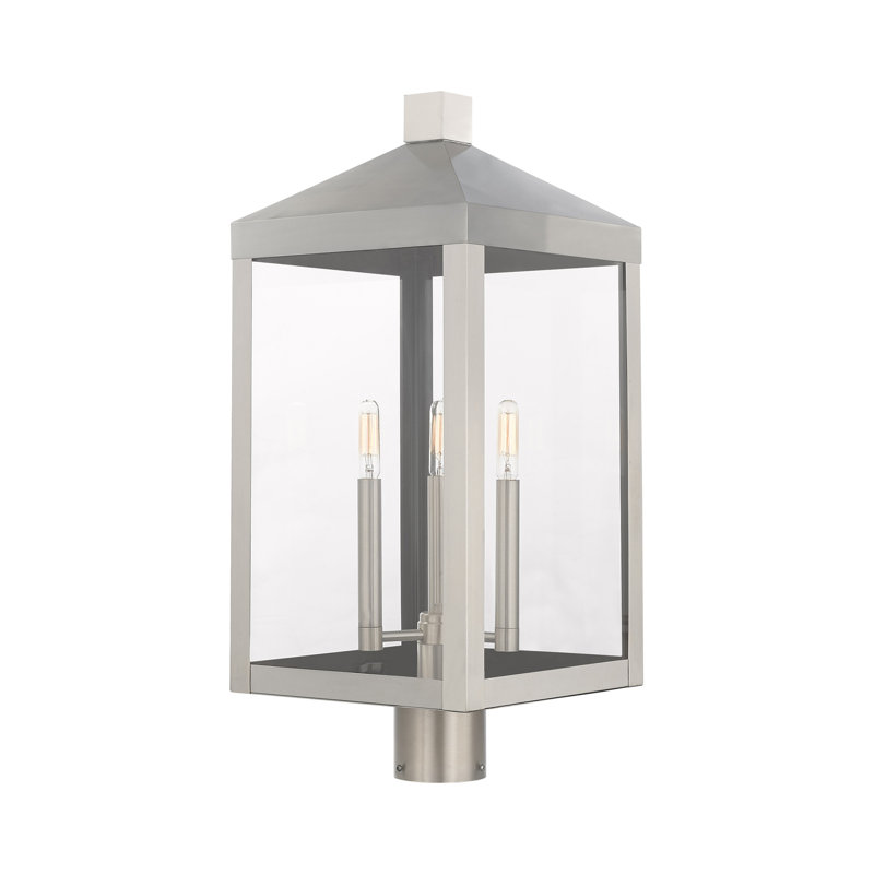 Tête de lanterne câblée à 1 lumière 24 po Bartek, Nickel brossé
