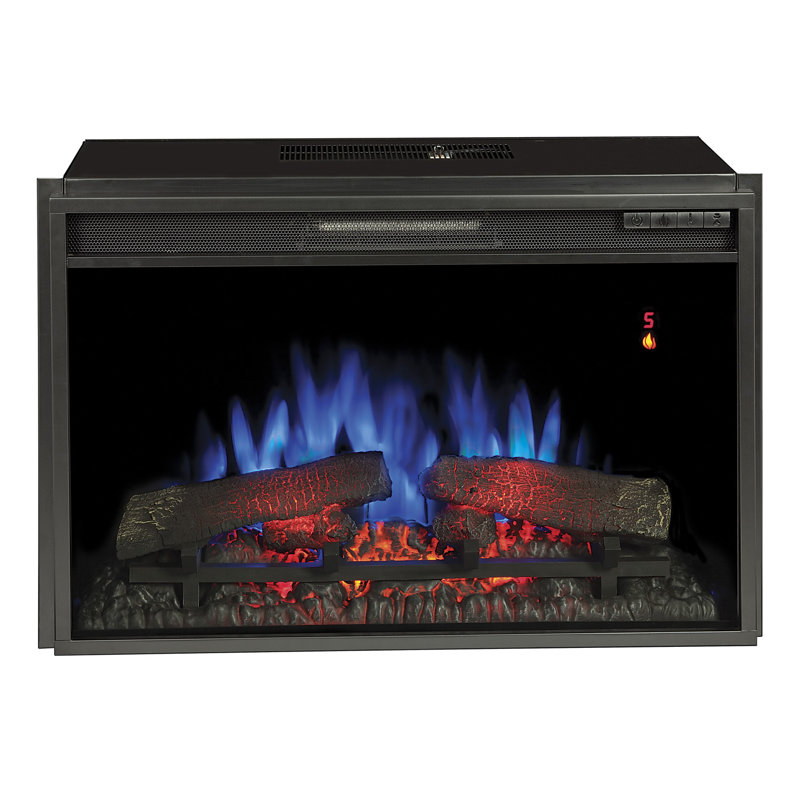 27'' W Black Electric Fireplace