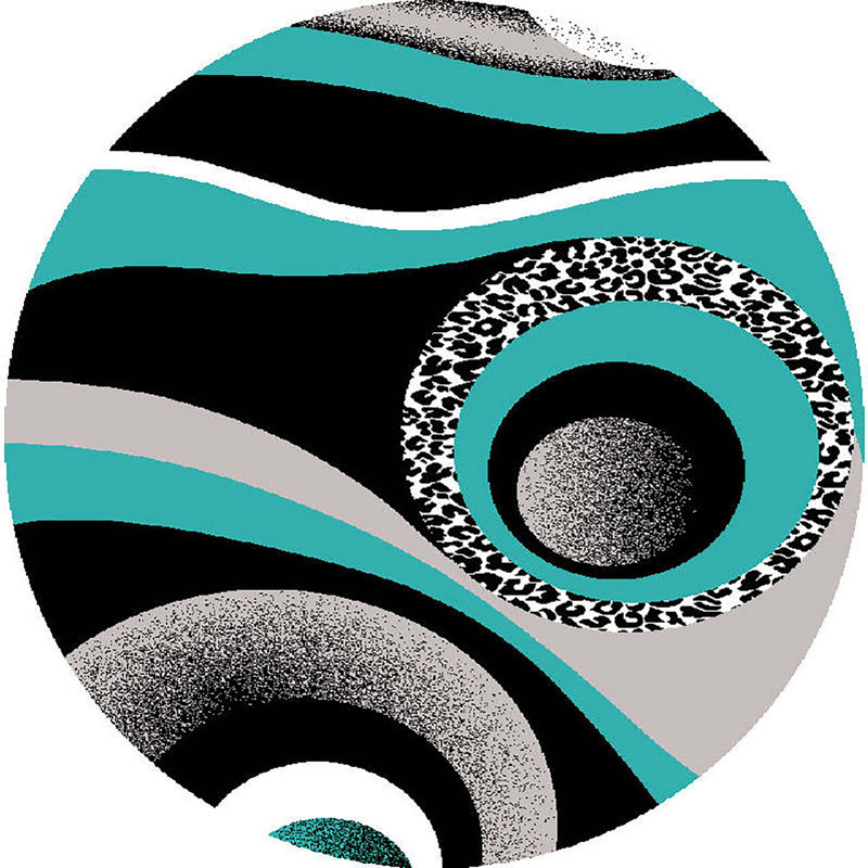 Mccampbell Performance Abstract Indoor Rug, Round 6'5"