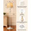 Lampe sur pied 64 po Farmhouse avec veilleuse, grande lampe rustique avec interrupteur rotatif pour le salon, la chambre à coucher, blanc-1111373616