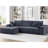 Convertible Sectional In Dark Gray Soft Corduroy, 4 - Seat With Full Foam Cushioning, No Assembly For Bedroom Relaxation Sleeper Design, Living Room-1531073266-1531073229