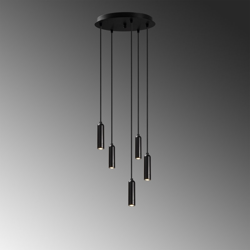 Luminaire suspendu cylindrique à DEL 5 lumières Gallaway