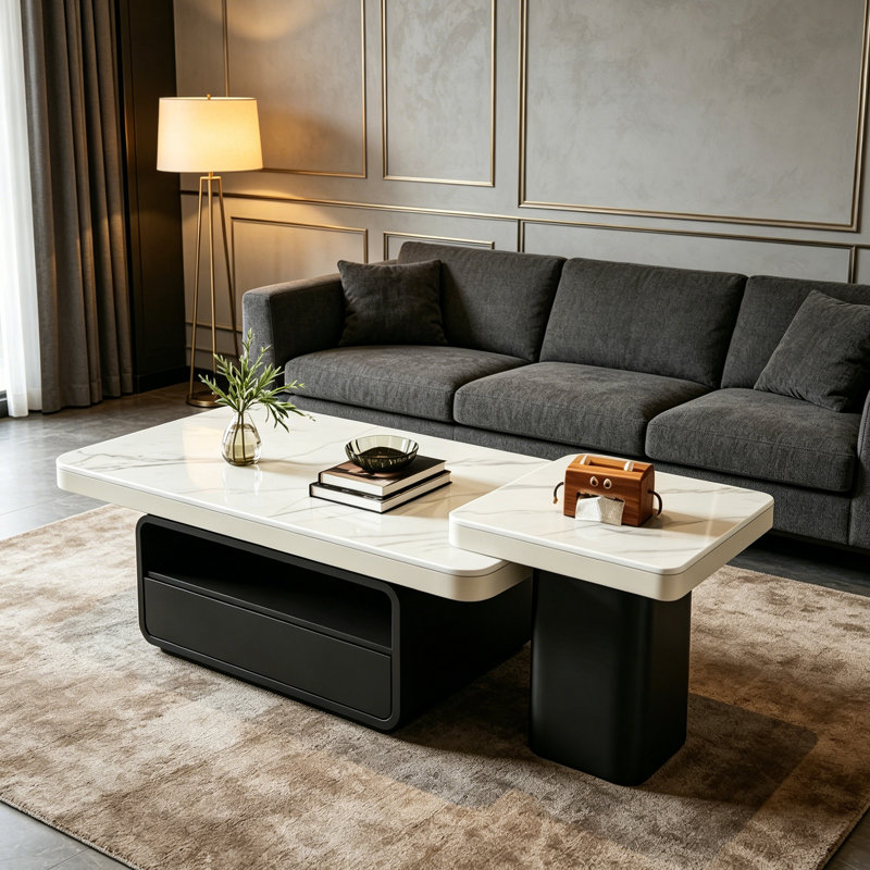 Osée, Blanc / gris pâle / noir, H 16,53 po x L 43,3 po x l 23,62 po