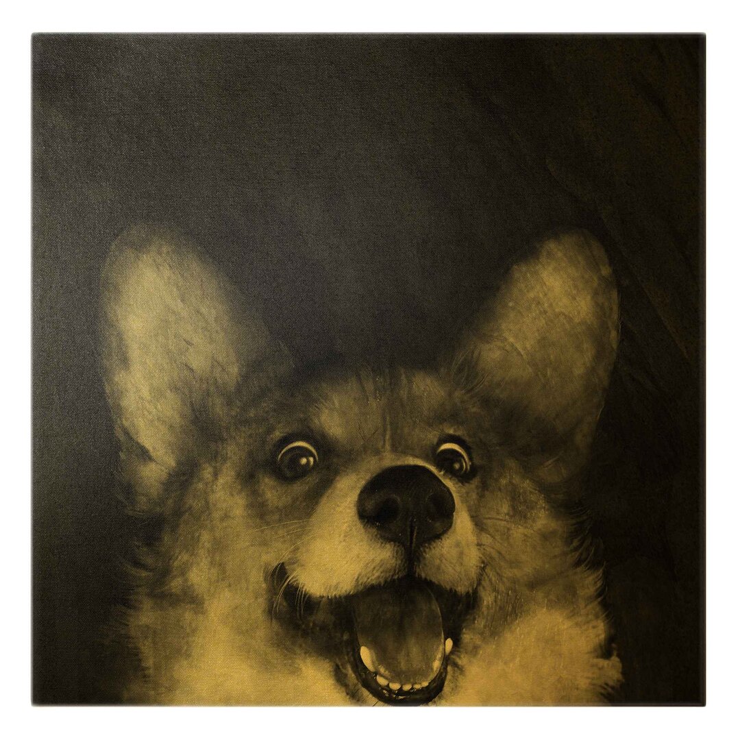 Leinwandbild Illustration Hund Corgi Laura Graves