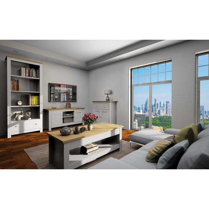 Admiranda 180cm H x 72cm W Standard Bookcase, Grey