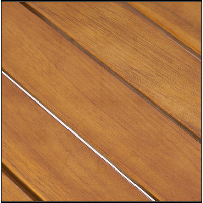 Outdoor Acacia Wood Side Table with Elegant Slat Panel Design