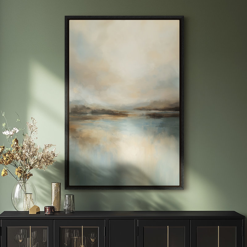 Framed Canvas Wall Art - Vintage Abstract Wall Prints for Bedroom - 24"x36", Black