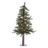 Natural Alpine 3' H Lighted Artificial Cedar Christmas Tree