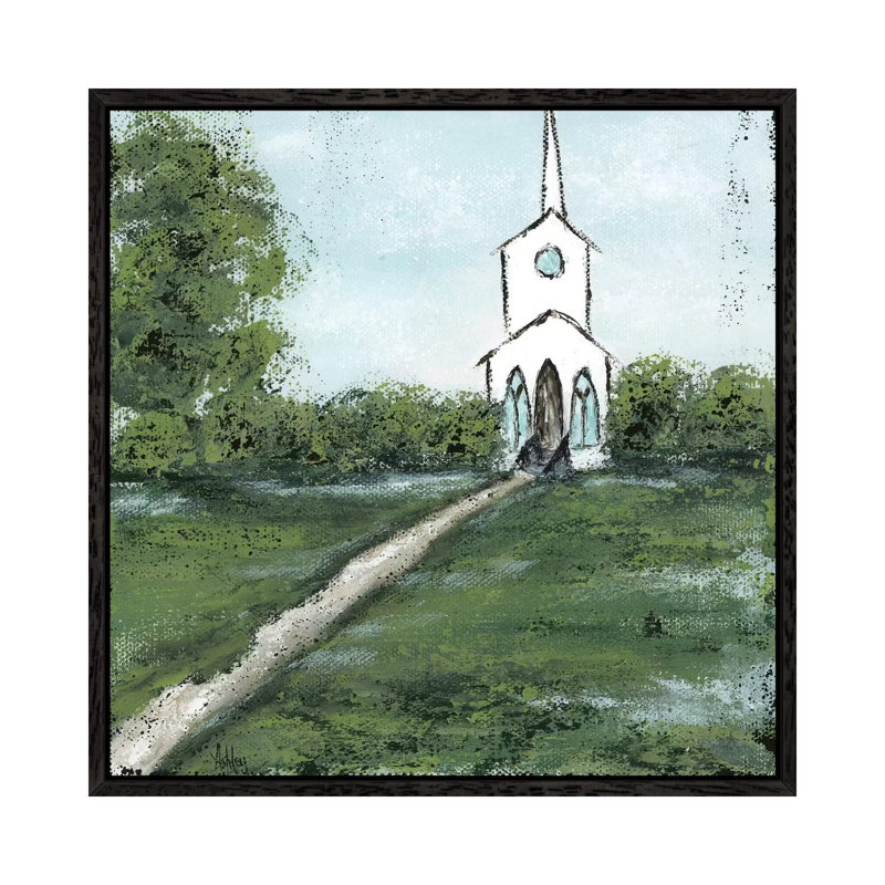 Little Country Church by Ashley Bradley - Print on Canvas, Black Framed, 45.72 cm H x 45.72 cm W