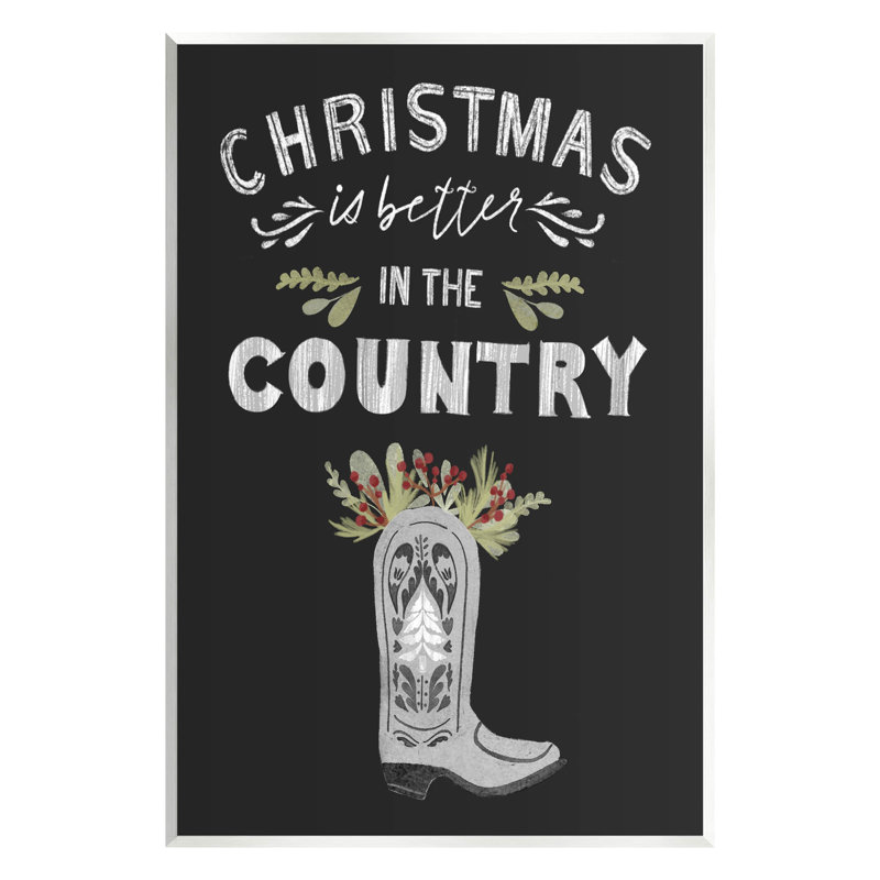 Christmas Better In Country at-221, H 19 po x l 13 po x P 0,5 po, Plaque murale