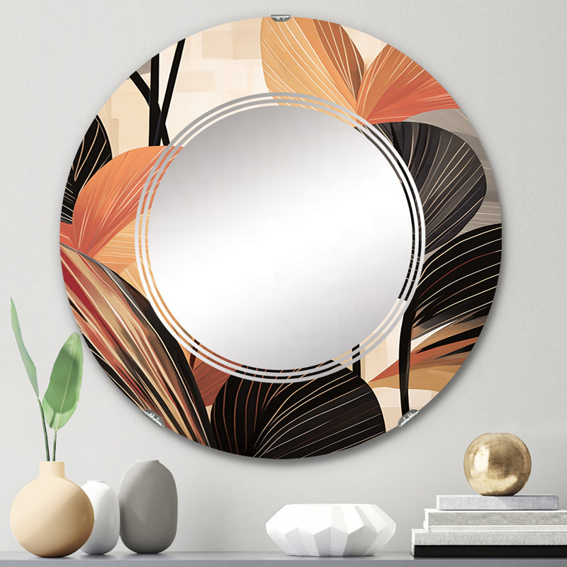 Wannetta - Miroir mural moderne rond, 24 po x 24 po