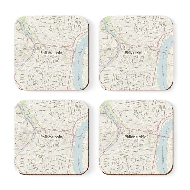 Sous-verre carte des États-Unis, Philadelphie