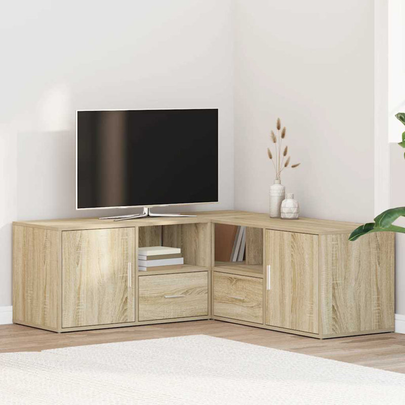  Corner Cabinet Corner Shelf Unit Bookcase Book Shelf Engineered Wood, Sonoma Oak