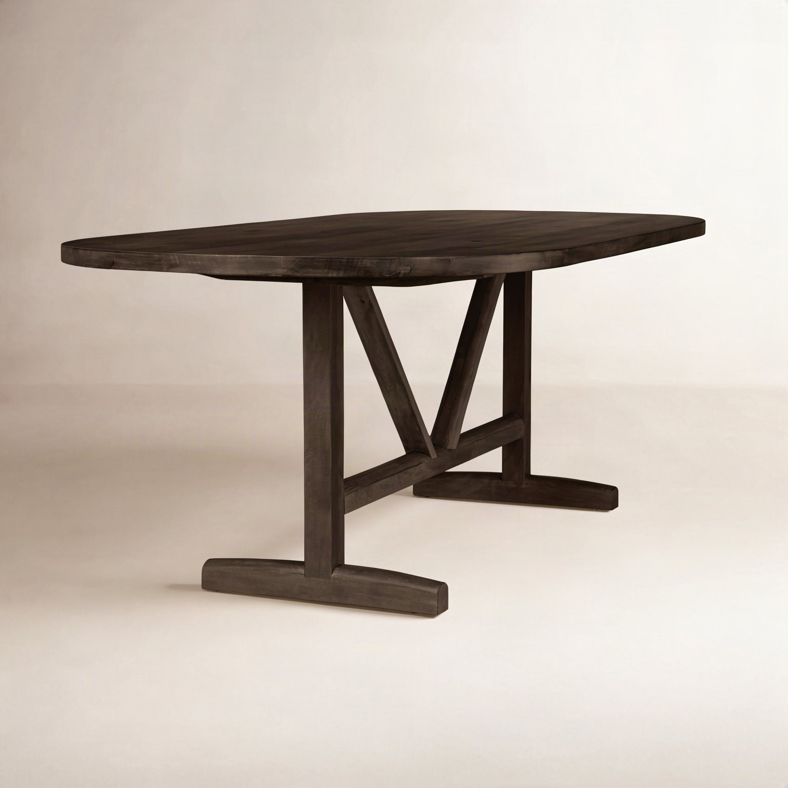 Rune 94'' Oval Dining Table, Dark Brown, 42" W x 84" L