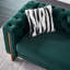 Canapé de salon Chesterfield en velours capitonné, l 84,25 po, vert-312342877