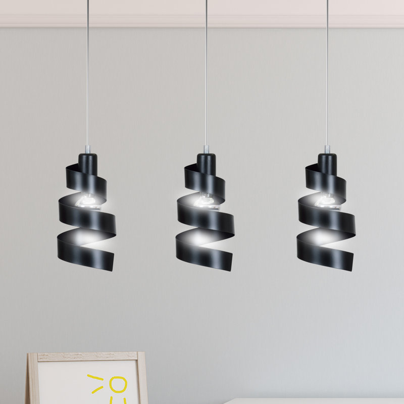 Norwich 3 - Light Kitchen Island Pendant, Black