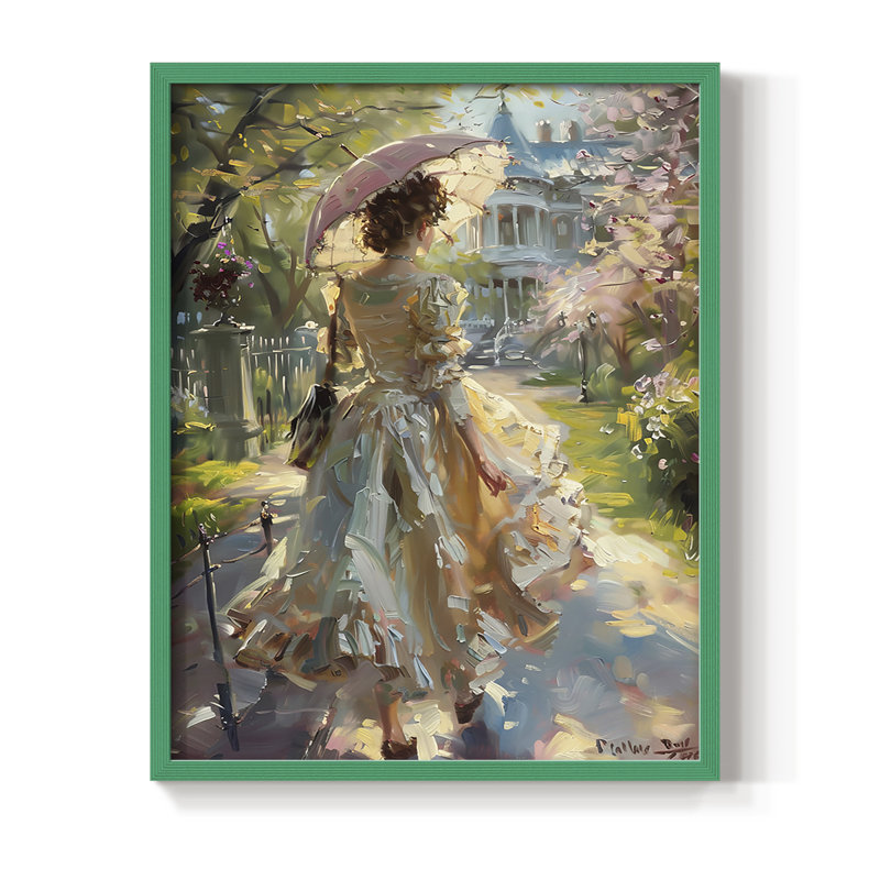 «WOMEN Series DCCLIX», reproduction encadrée - bois massif, Vert, H 11 po x l 9 po