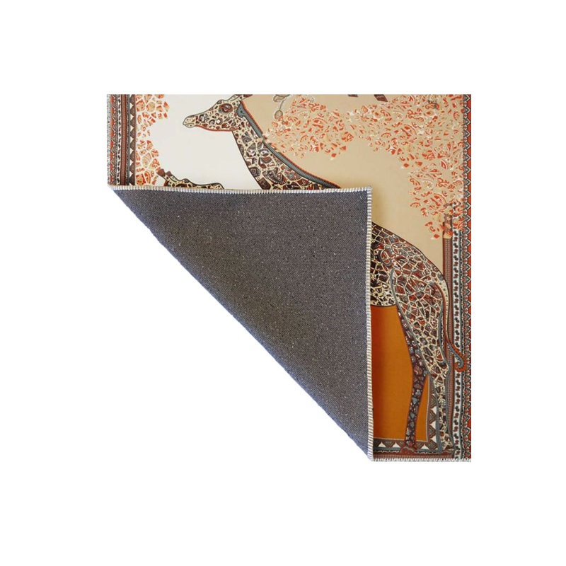 Tapis décoratif moderne à motif tissé beige, Sous-tapis rectangulaire de 3 pi 3 po x 4 pi 11 po