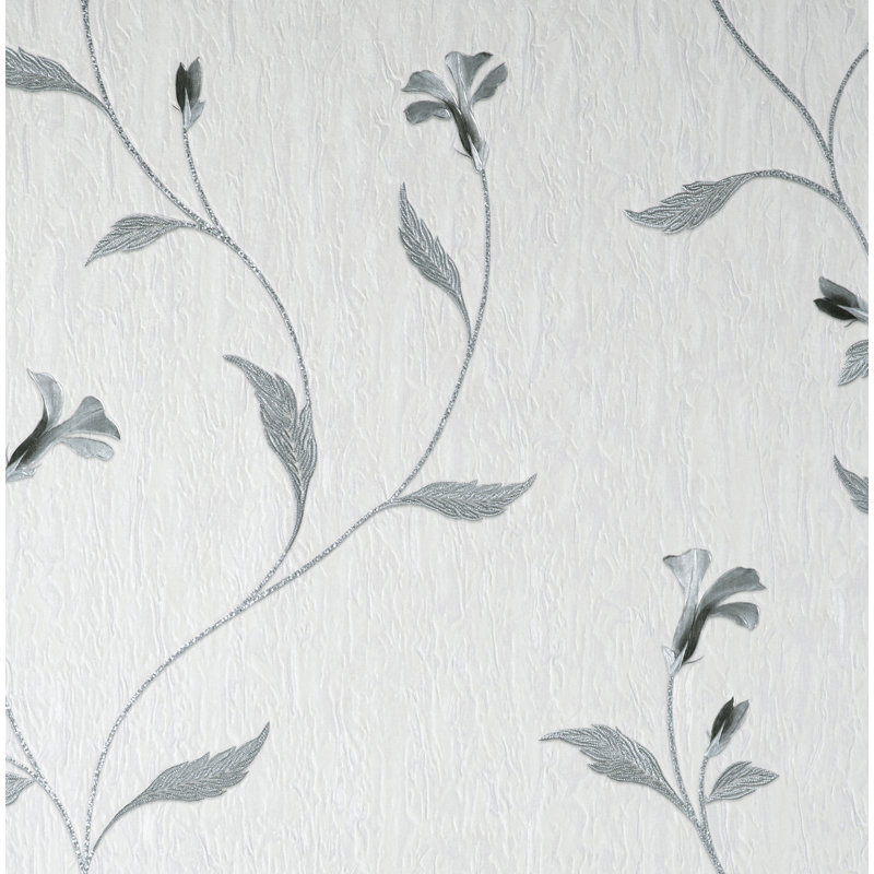 Bellagio Floral Italian Heavyweight Vinyl Wallpaper, White