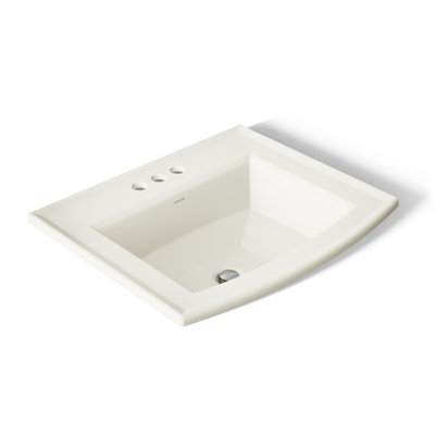 Archer® Vitreous China Rectangular Drop-In Bathroom Sink with Overflow