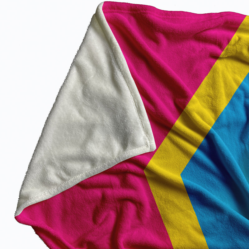 Plain Weave / Muslin Throw Blanket, Throw, Pink/Yellow/Blue